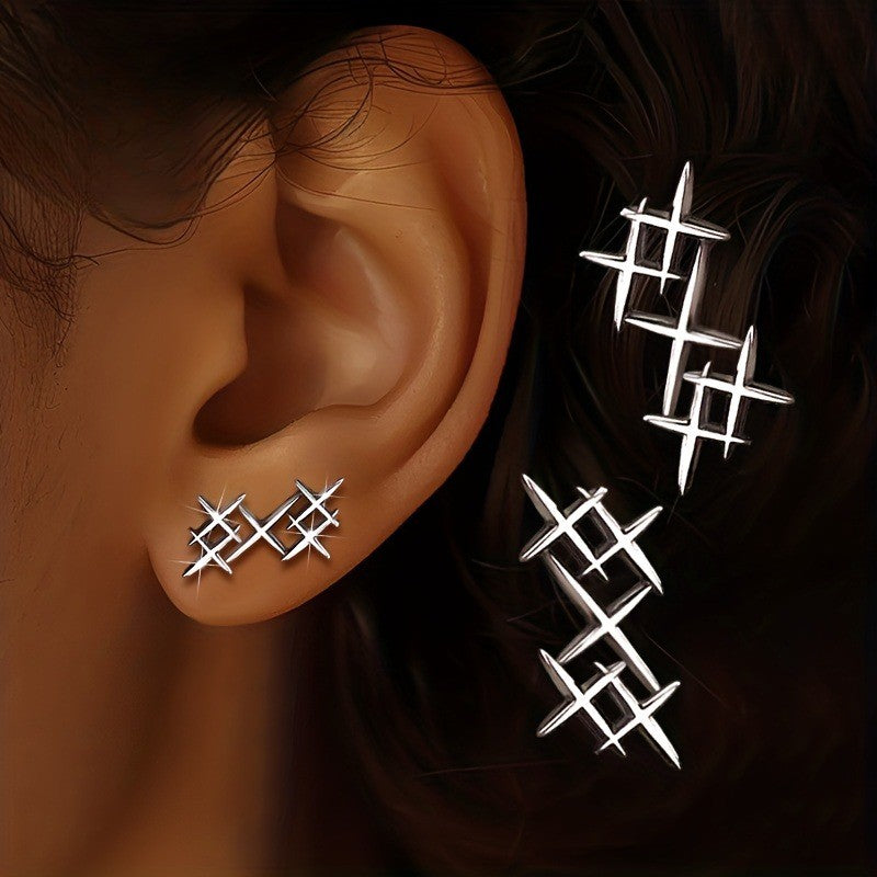 Geometric Starburst Stud Earrings