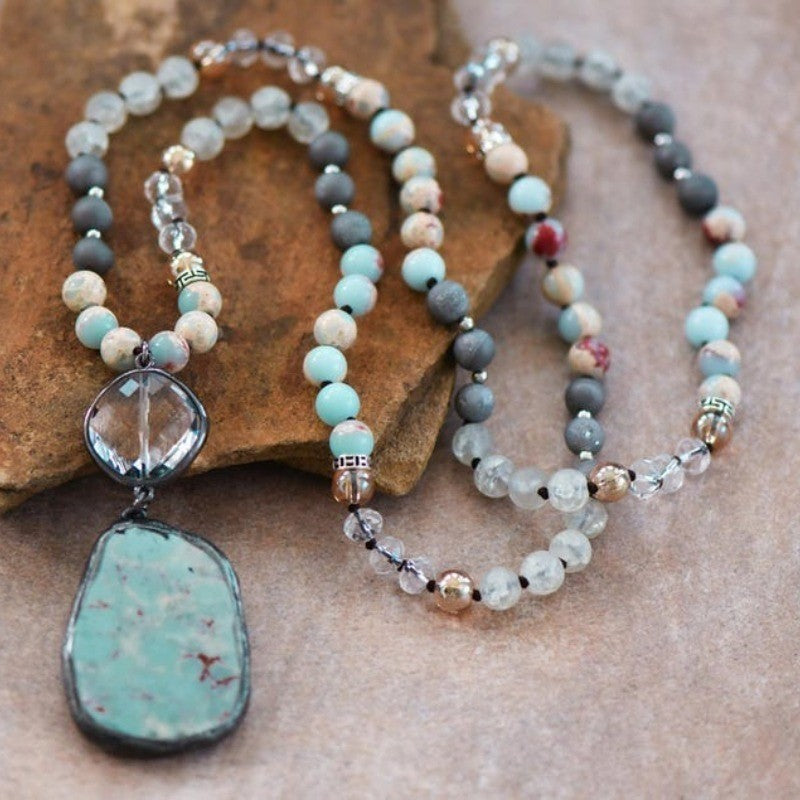 Multicolor Stone Pendant Necklace