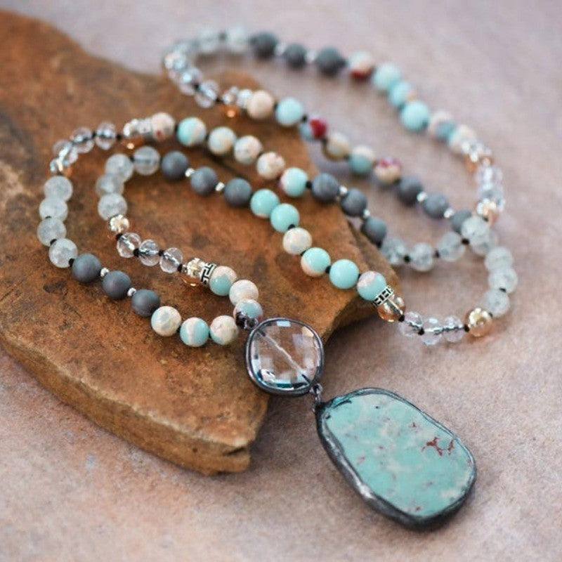 Multicolor Stone Pendant Necklace