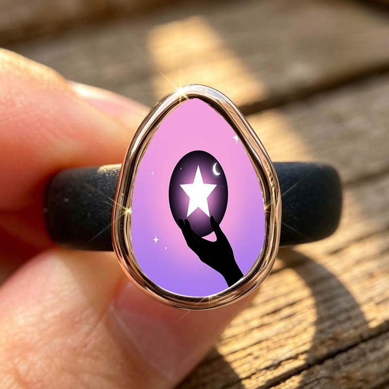 Celestial Hand Teardrop Ring