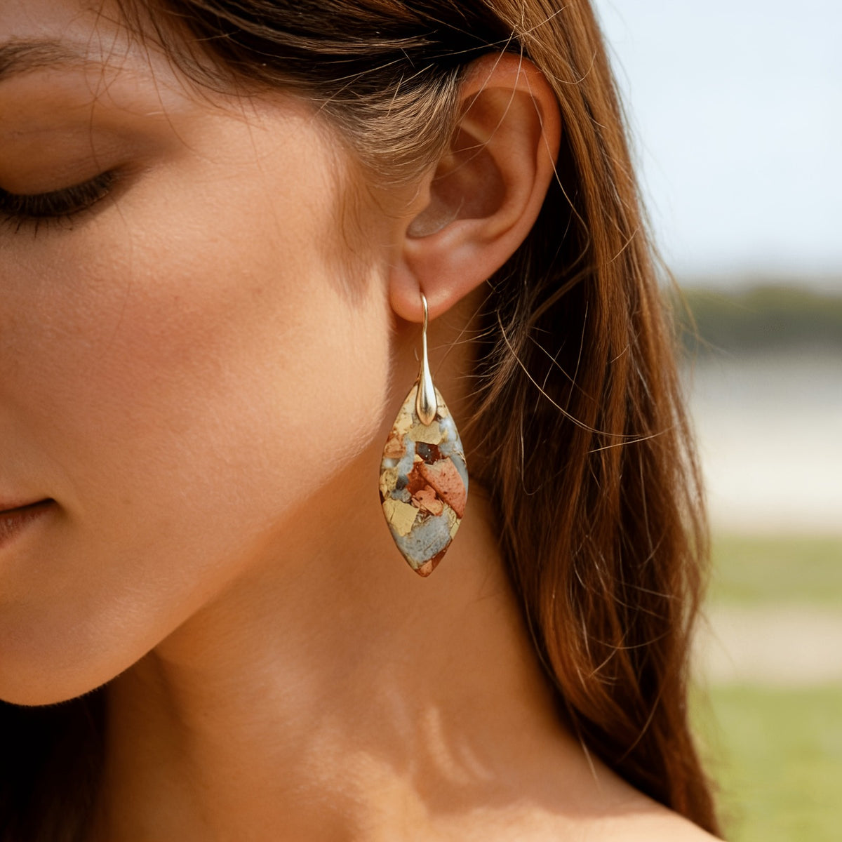 Mosaic Marquise Drop Earrings