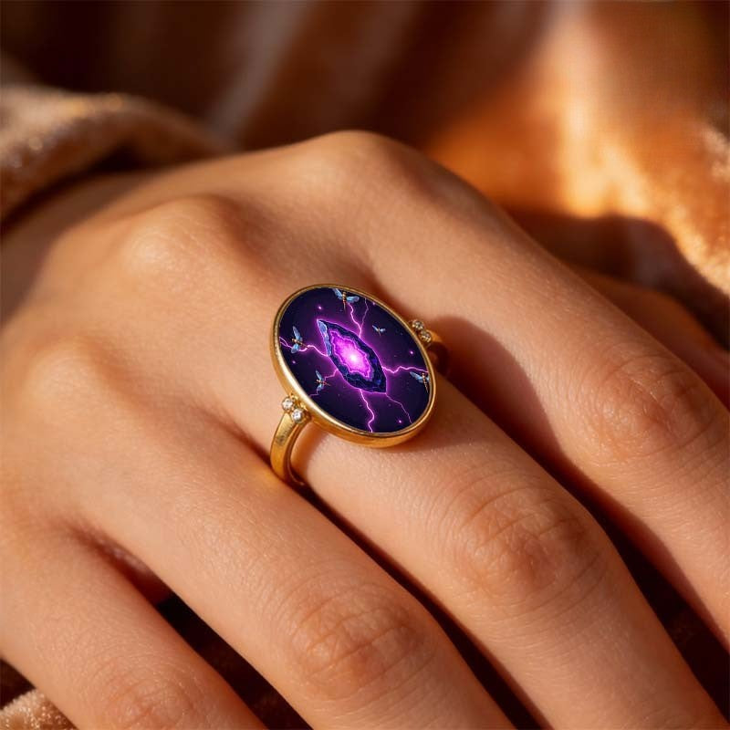 Purple Crystal Lightning Ring