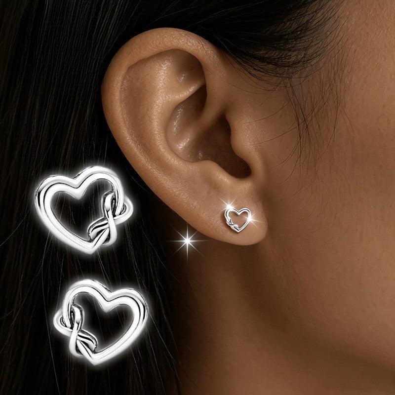 Heart Knot Stud Earrings