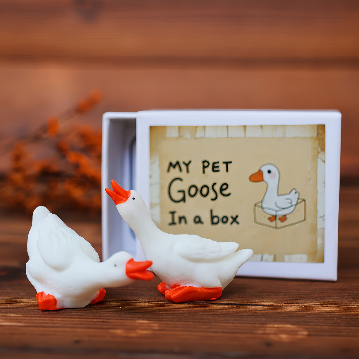 Pet Goose in a Box Figurine