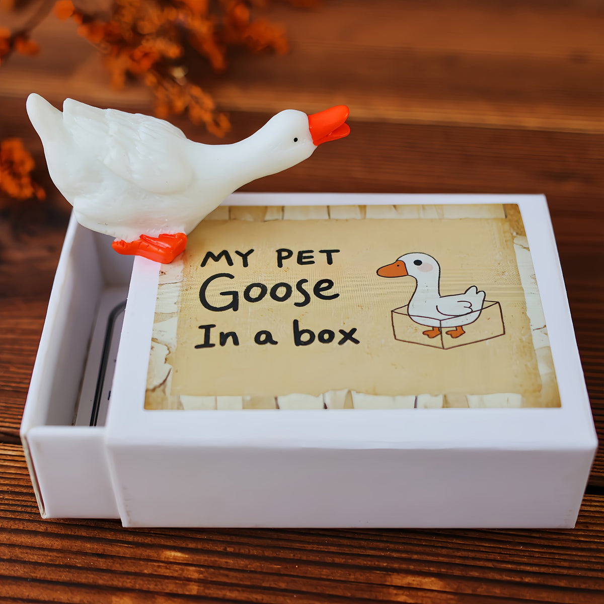 Pet Goose in a Box Figurine