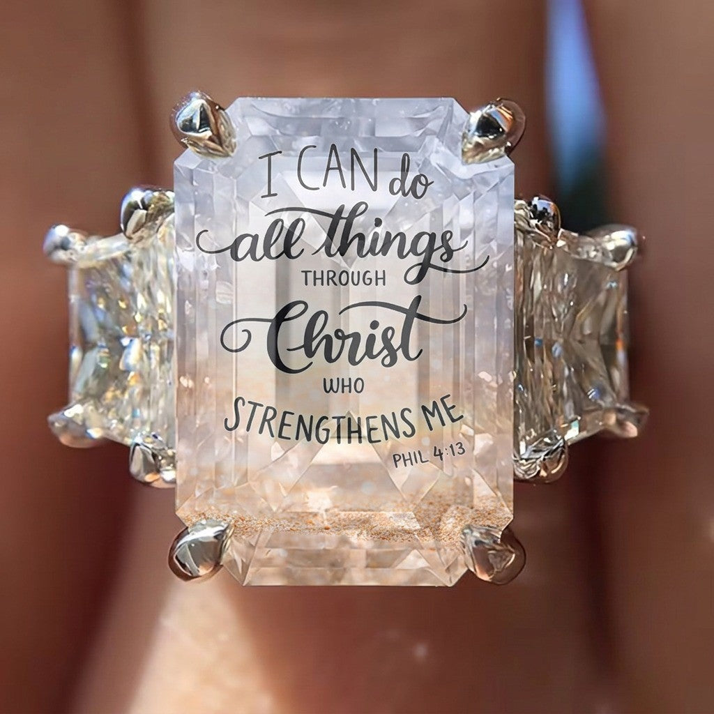 Scripture Square Stone Ring