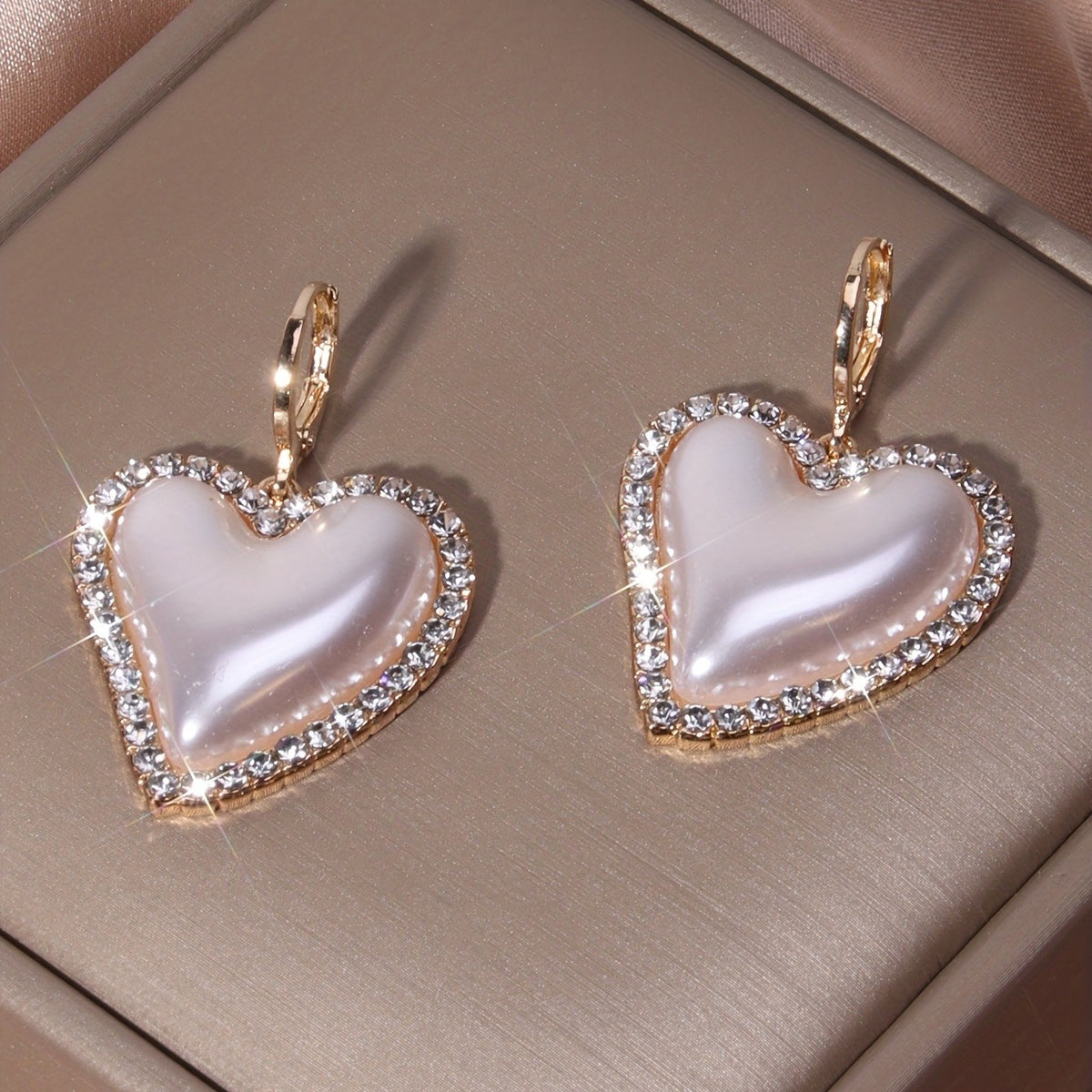 Crystal Heart & Pearl Jewelry Set