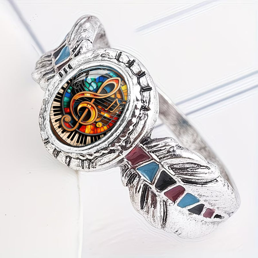 Stained Glass Treble Clef Ring