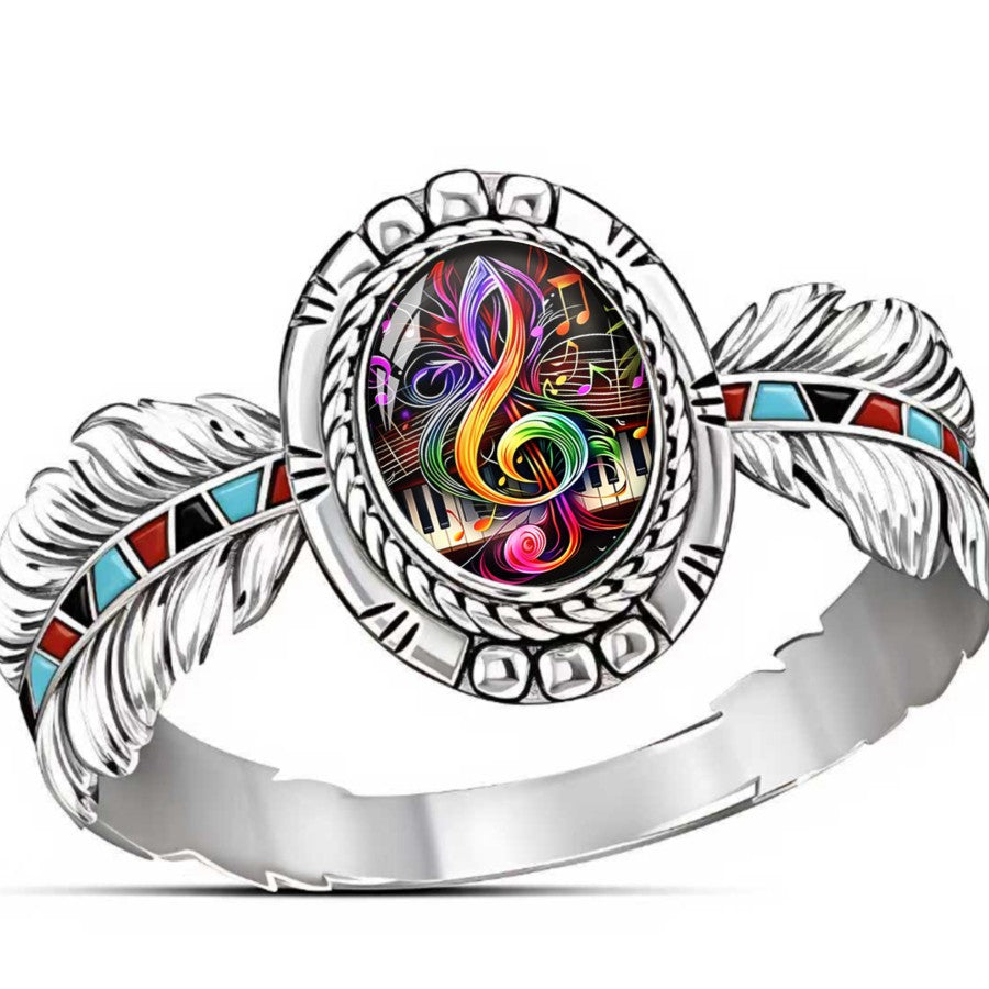 Colorful Music Note Ring