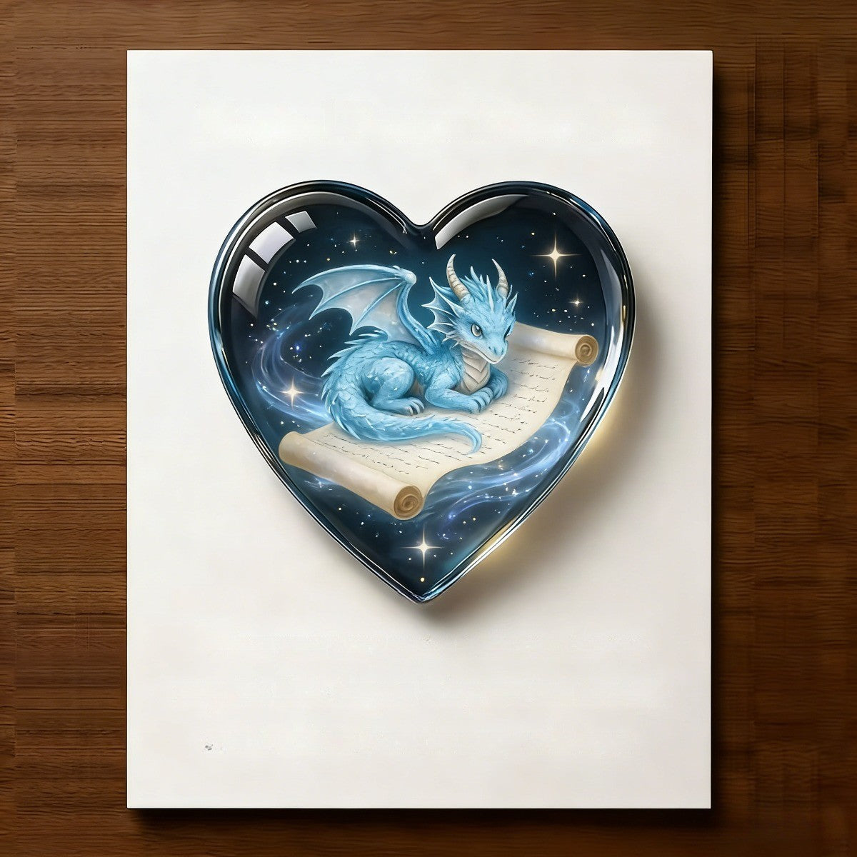 Blue Dragon Heart Pocket Hug Card
