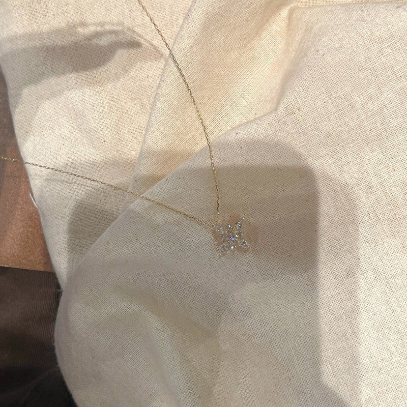 Marquise Zircon Flower Necklace