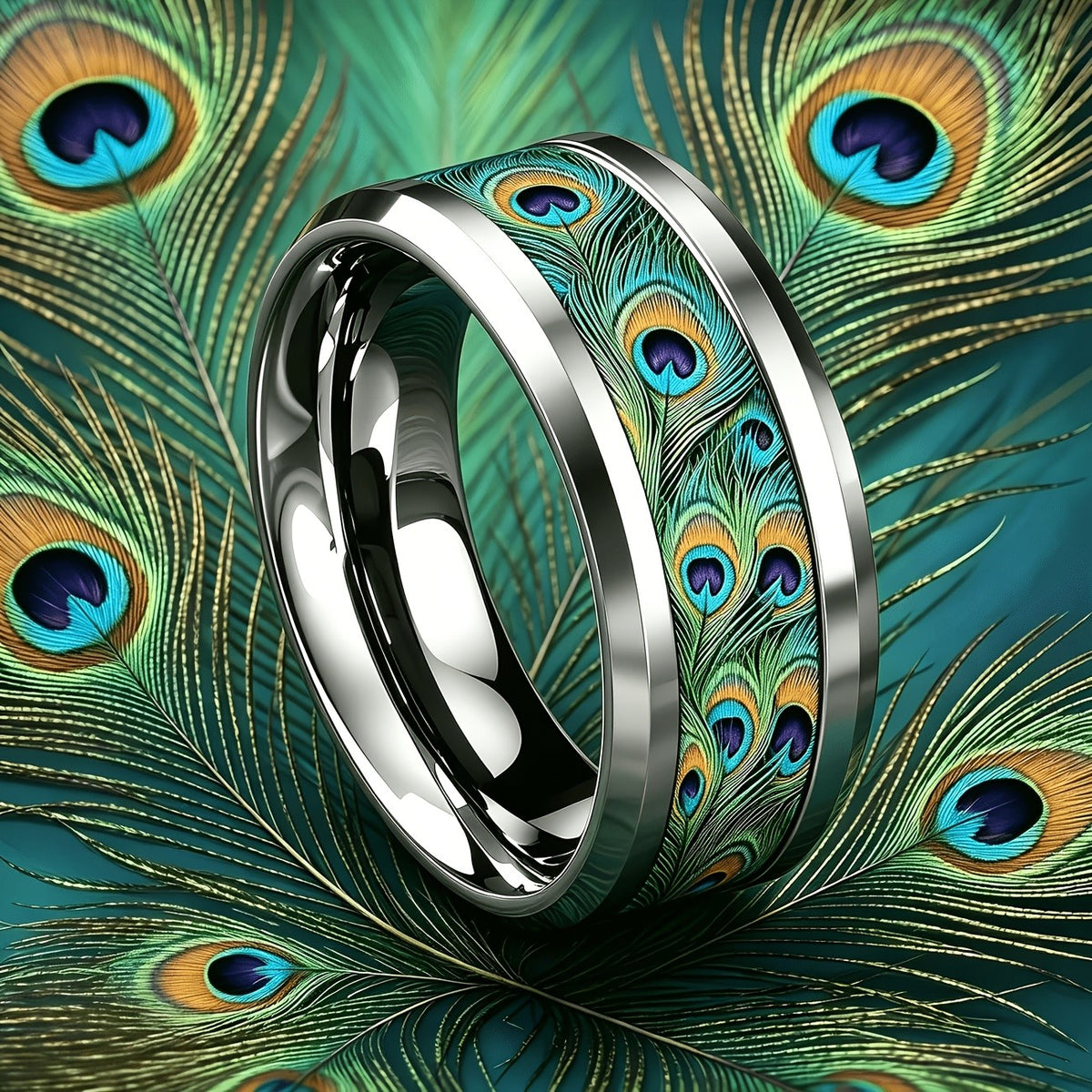 Peacock Eye Inlay Ring