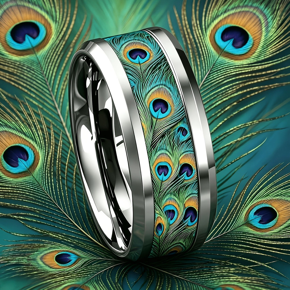 Peacock Eye Inlay Ring