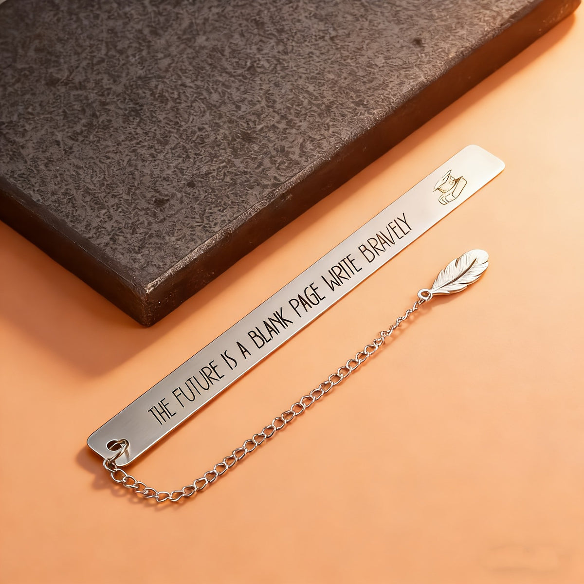 Graduation Cap Quote Bookmark with Feather Chain