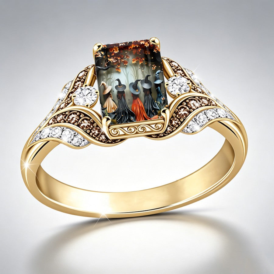 Witches in Autumn Square Ring