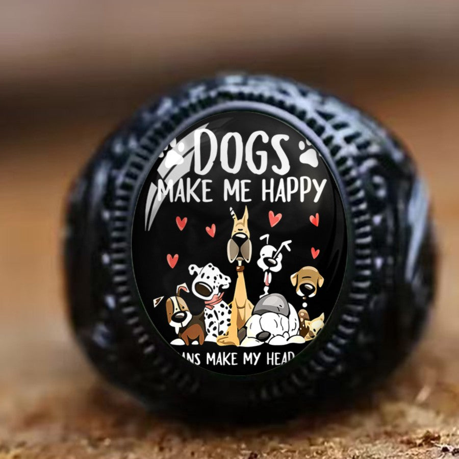 Dog Lovers Oval Ring