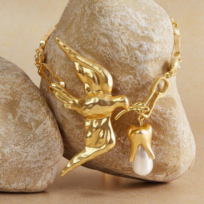 Gold Swallow Y-Necklace