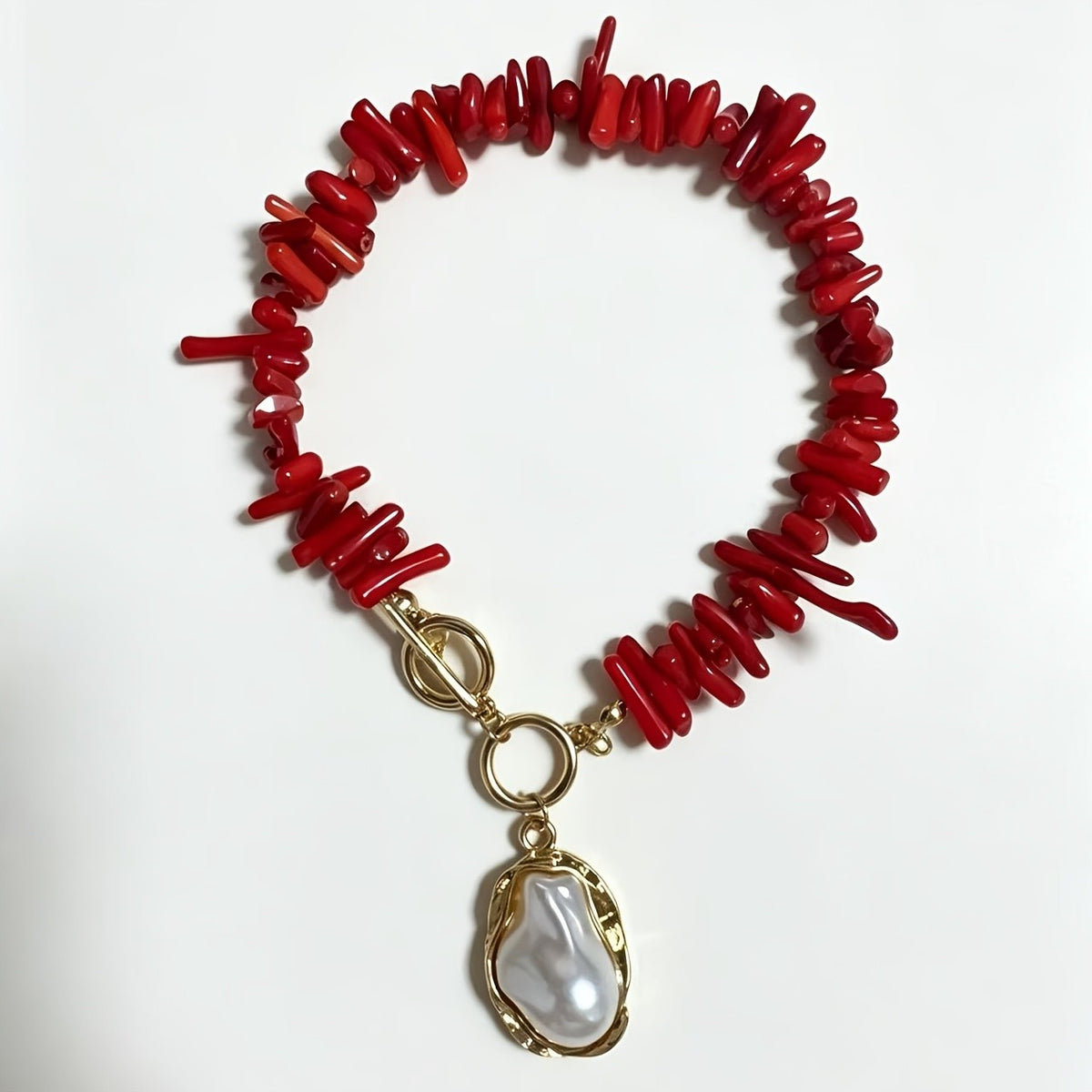 Red Coral Charm Anklet