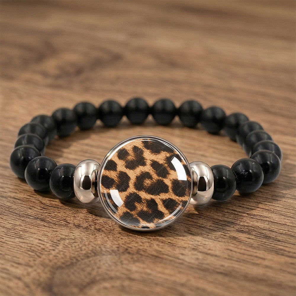 Leopard Print Beaded Bracelet