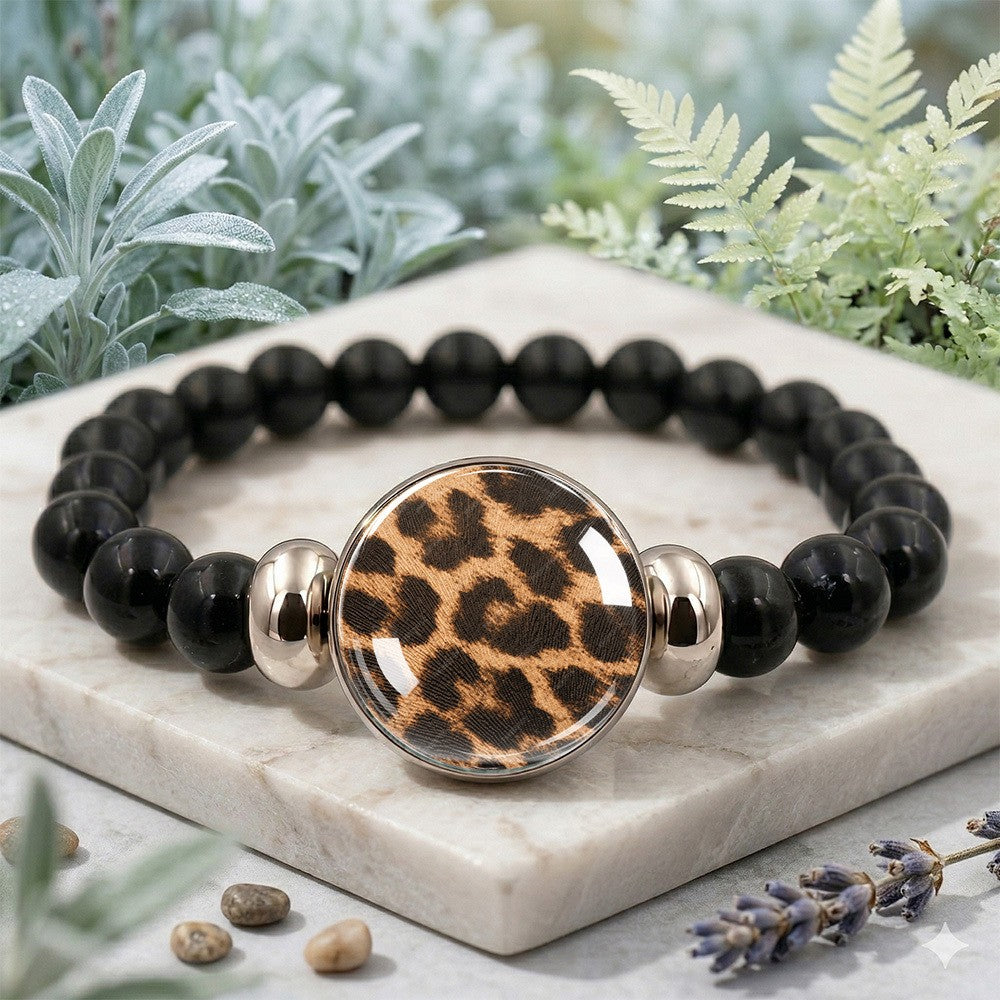 Leopard Print Beaded Bracelet