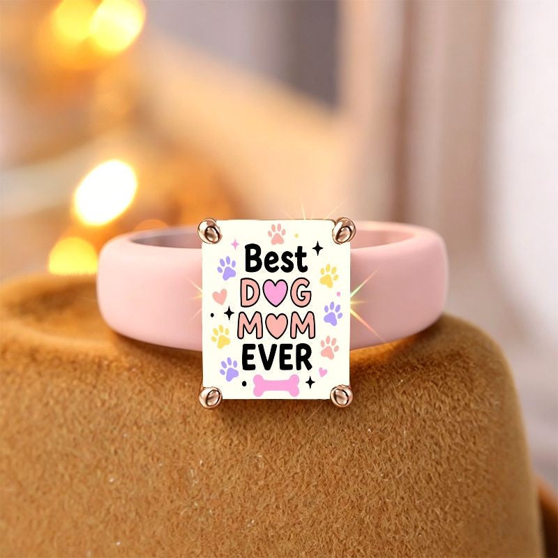 Best Dog Mom Square Ring