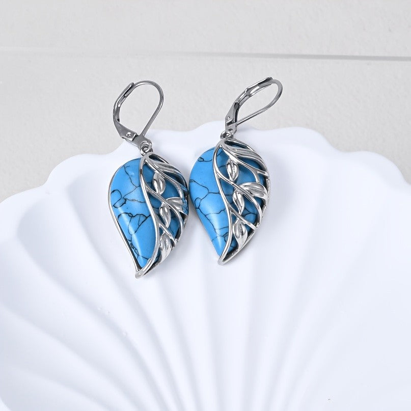 Turquoise Vine Drop Earrings