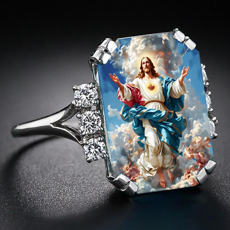 Sacred Heart Rectangular Ring