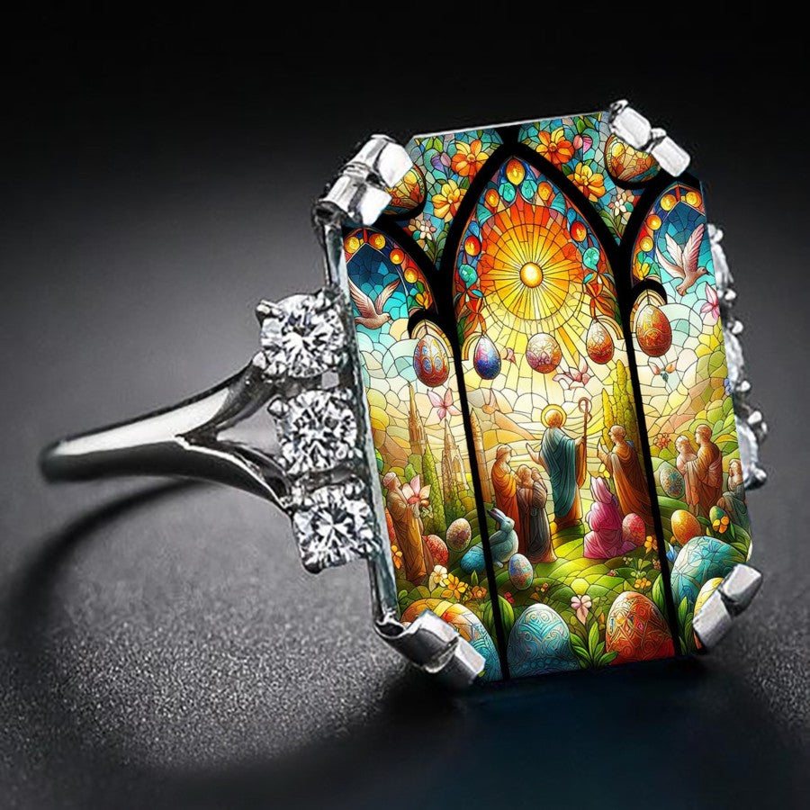 Stained Glass Faith Ring