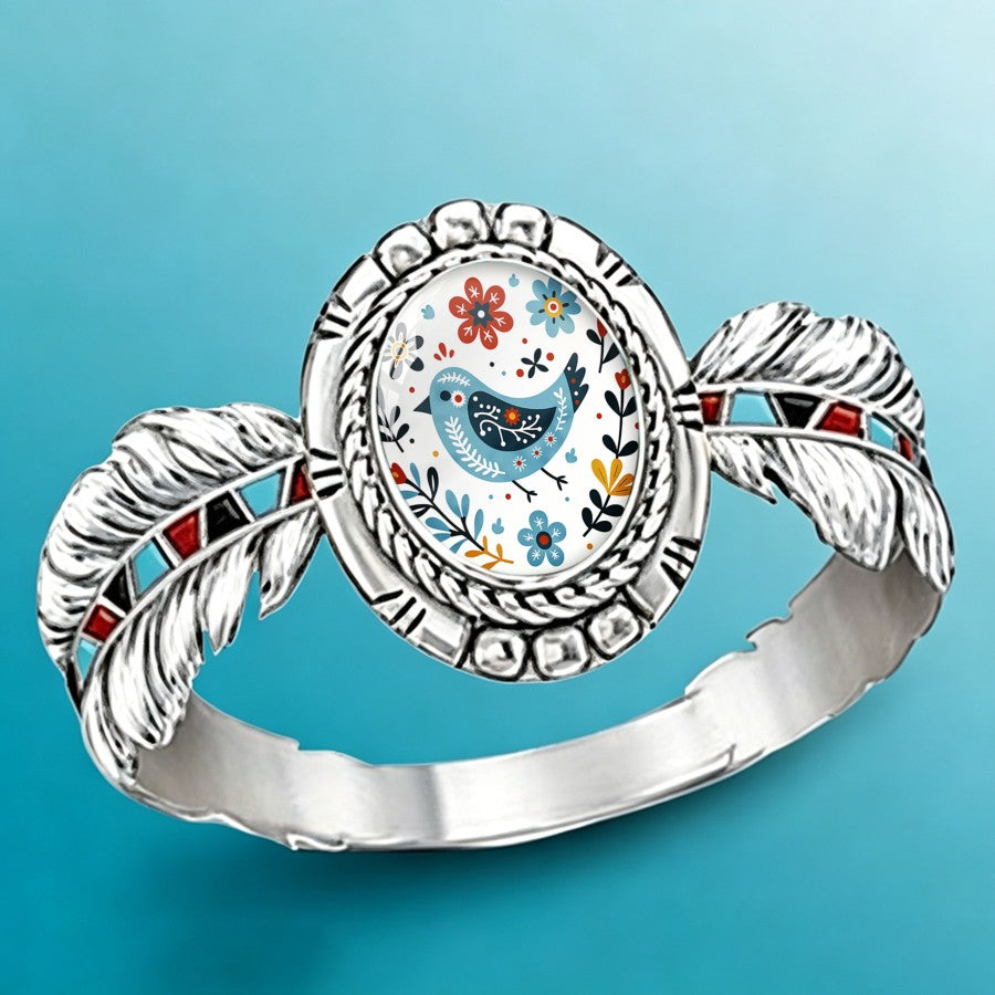 Colorful Bird Feather Ring