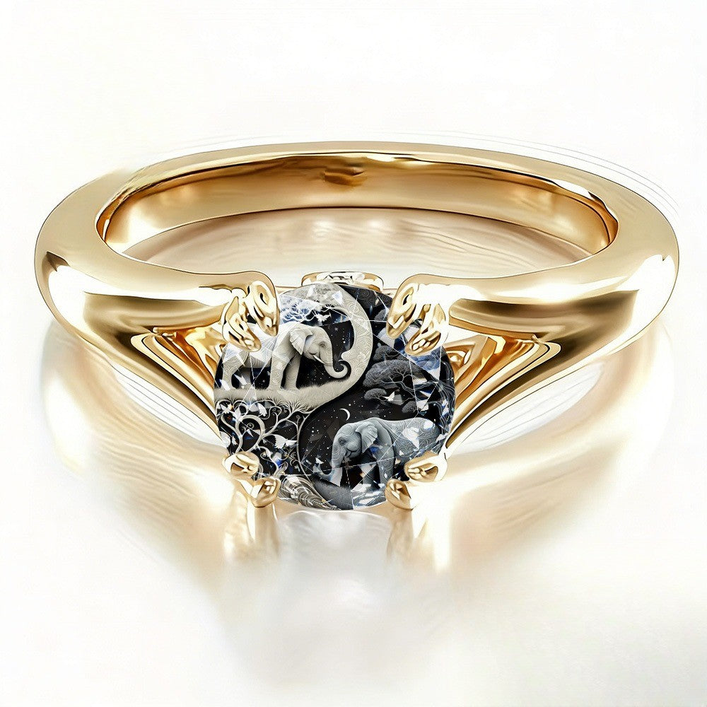 Elephant Moon Statement Ring