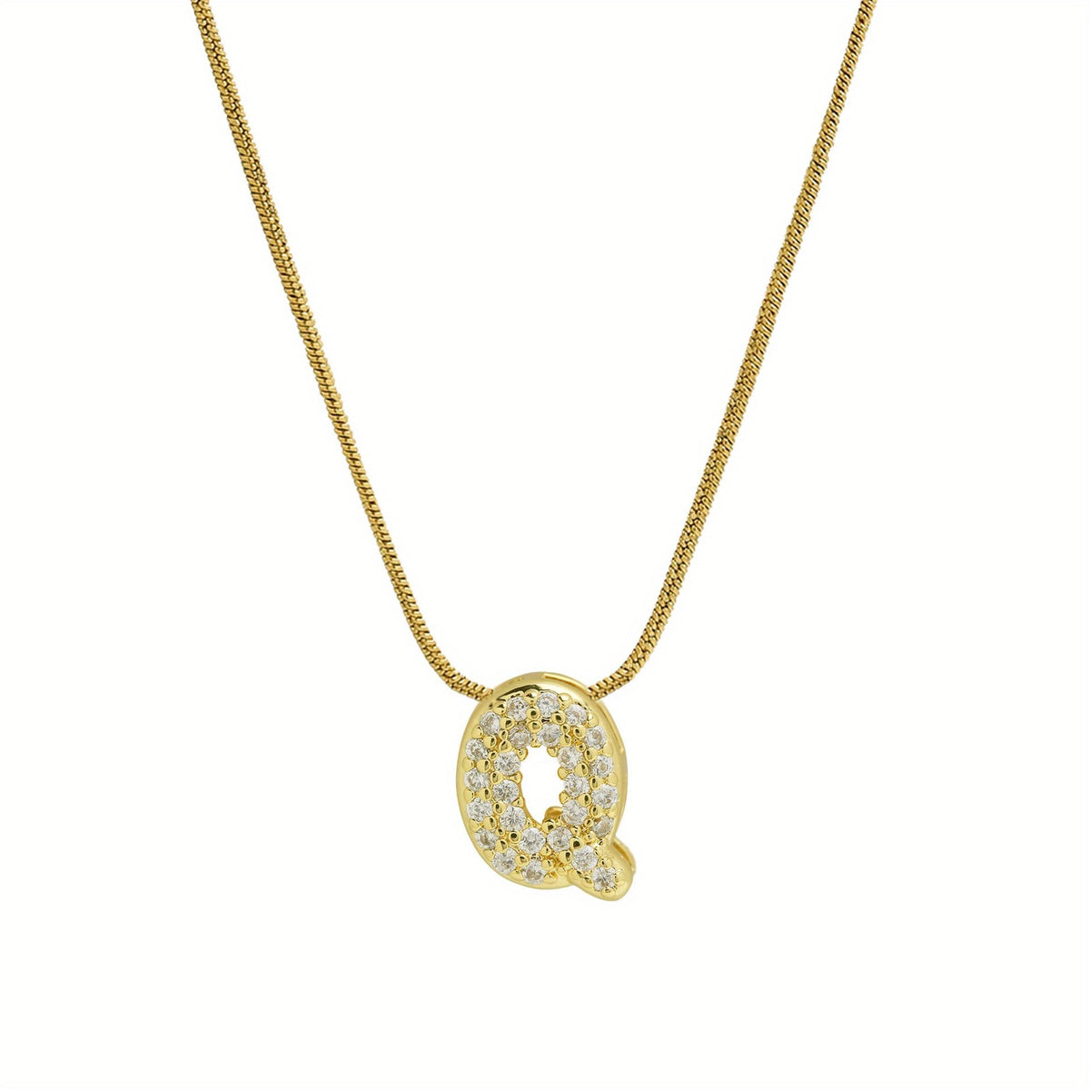Crystal Initial Arch Necklace