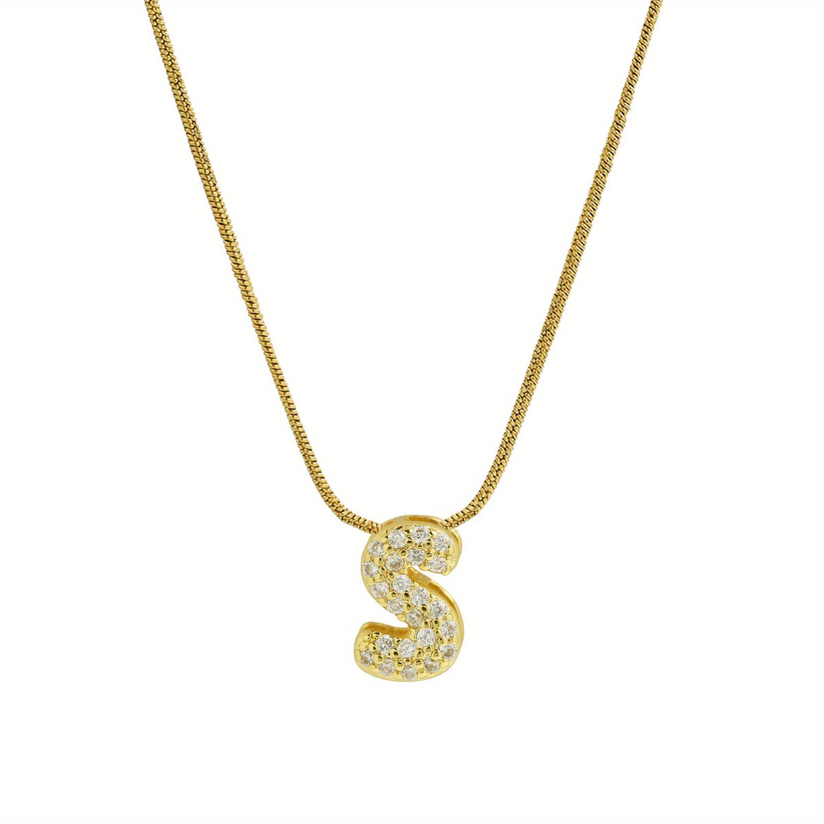 Crystal Initial Arch Necklace