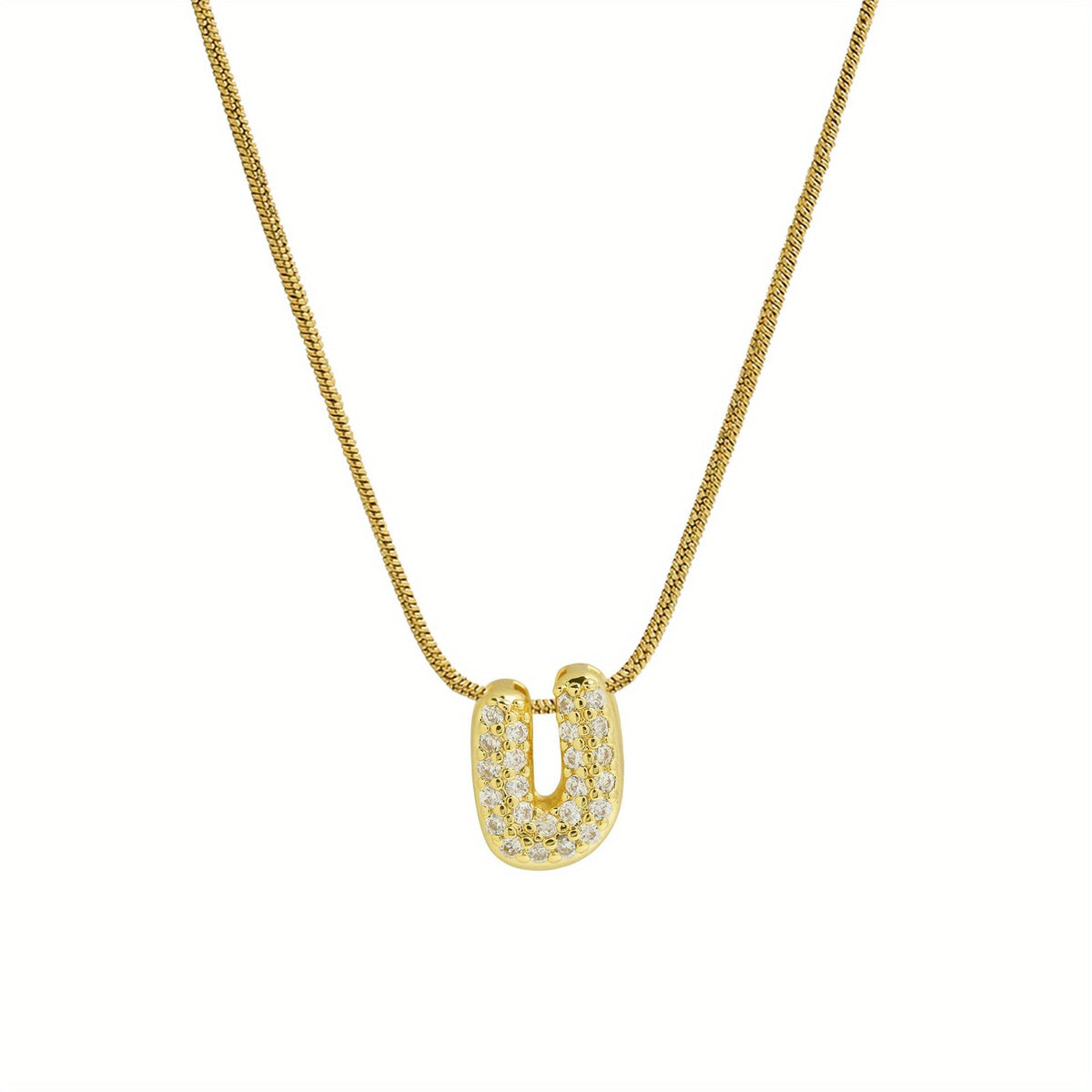 Crystal Initial Arch Necklace