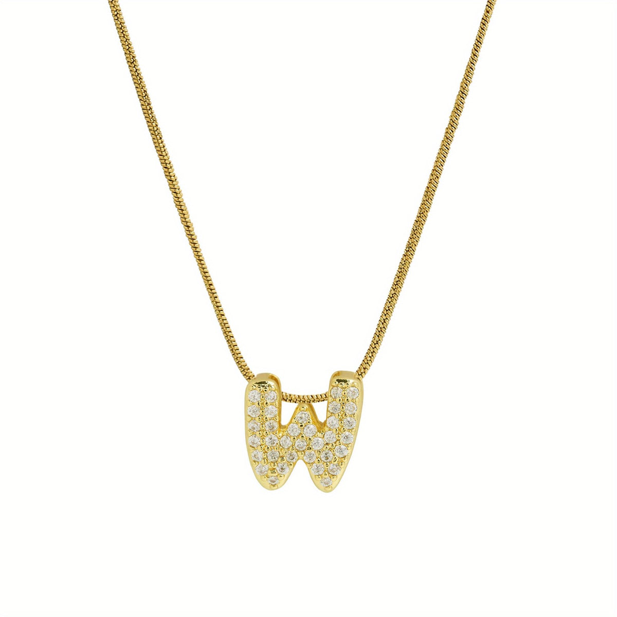 Crystal Initial Arch Necklace