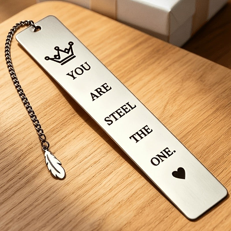Crown & Feather Engraved Bookmark