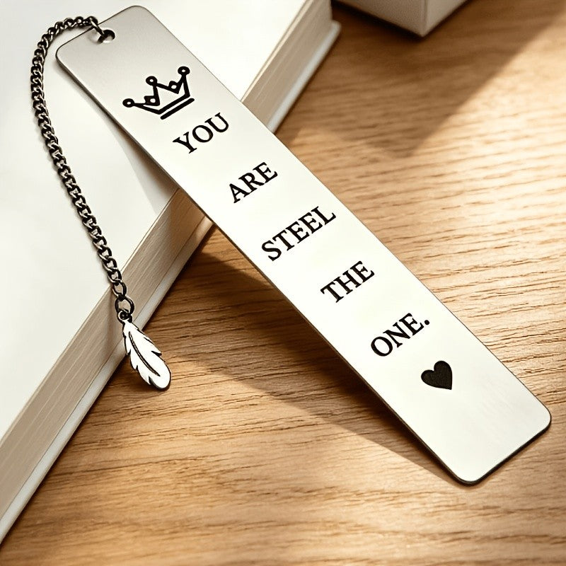 Crown & Feather Engraved Bookmark