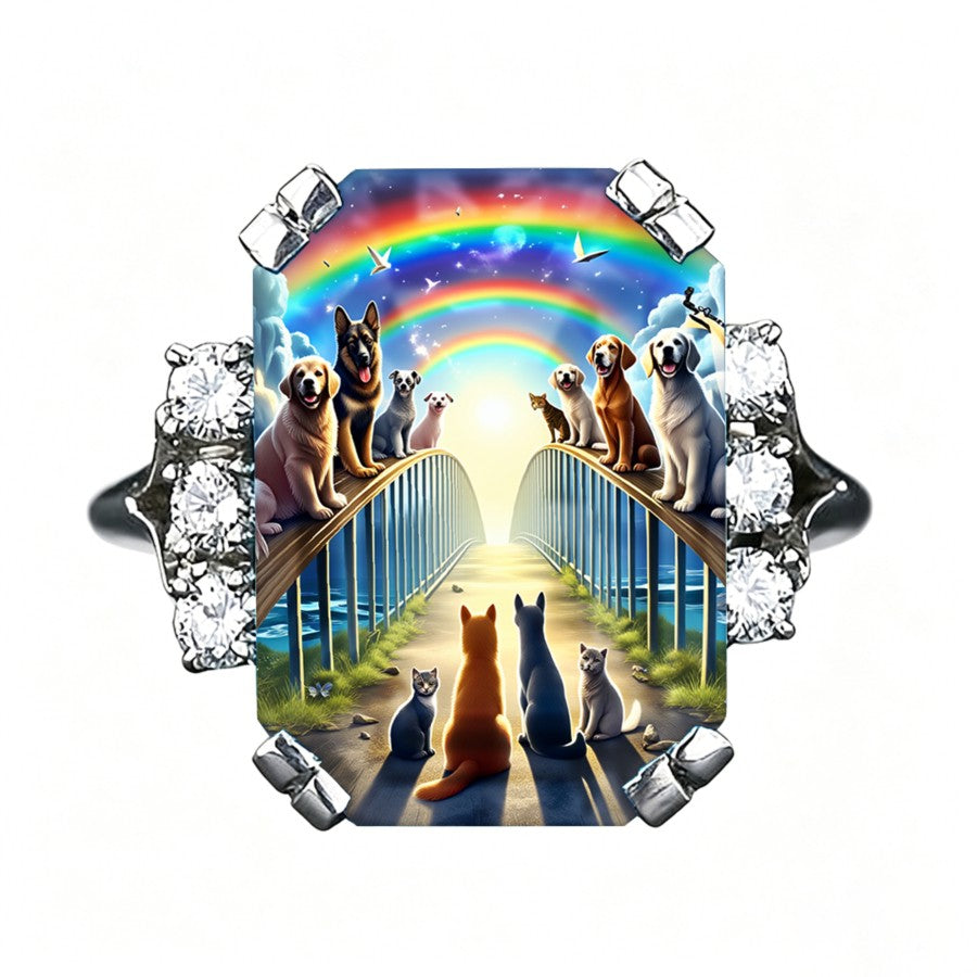 Rainbow Bridge Pets Square Ring