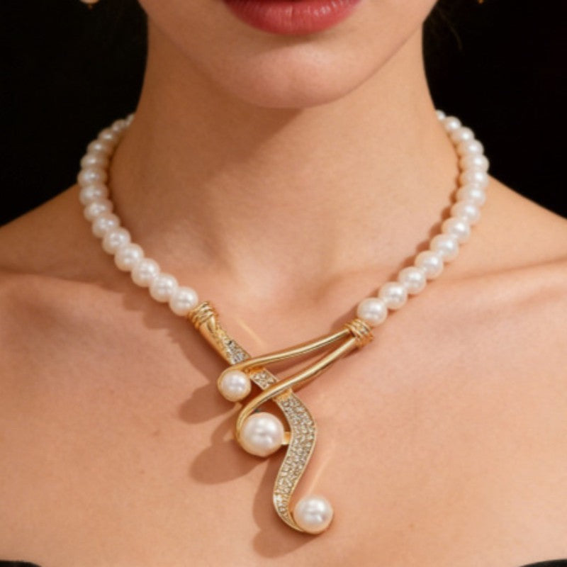 Swirl Pearl Statement Necklace