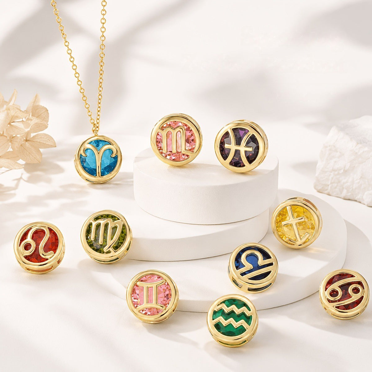 Zodiac Sign Coin Pendant Necklace
