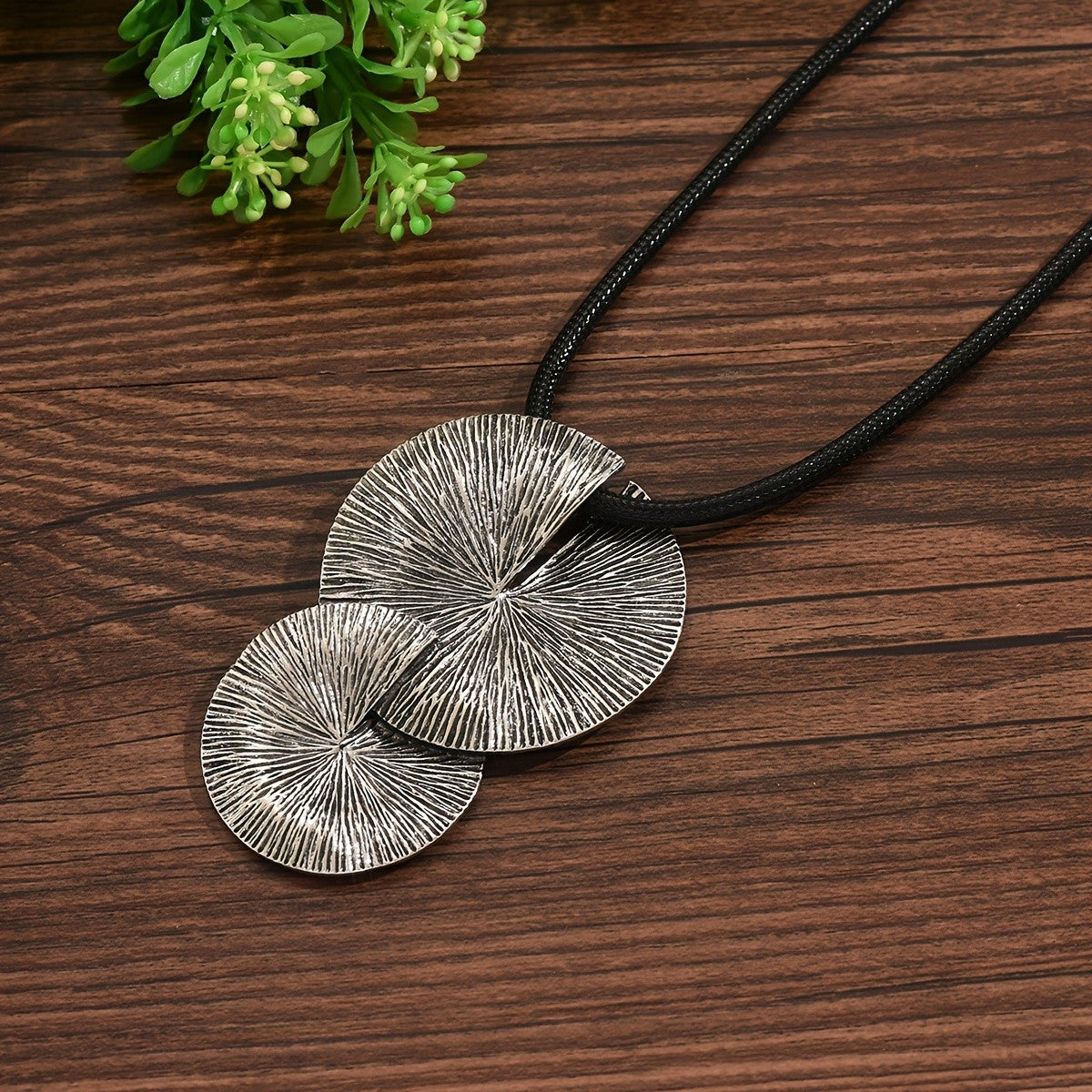 Radiating Disc Long Necklace