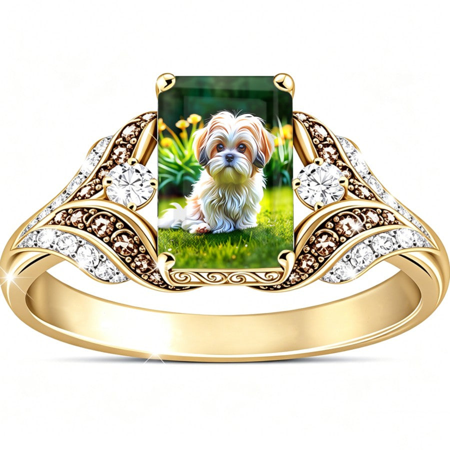 Puppy Garden Portrait Ring