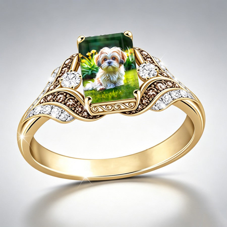 Puppy Garden Portrait Ring