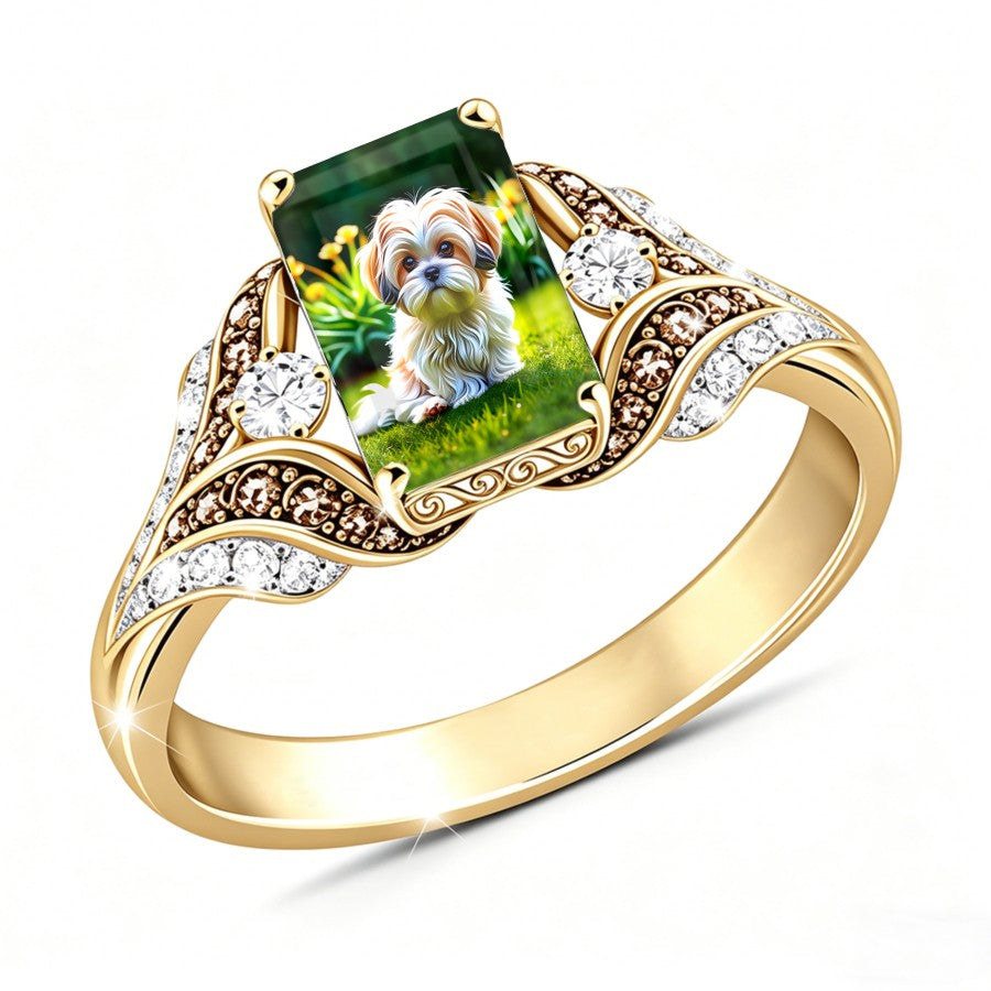 Puppy Garden Portrait Ring
