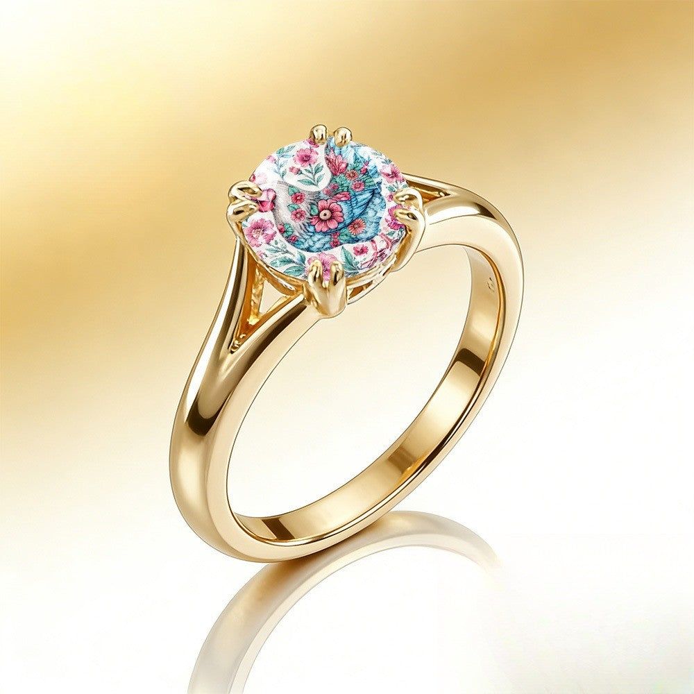 Floral Chicken Prong Ring