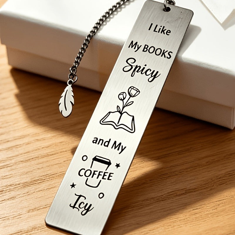 Books & Coffee Engraved Bookmark
