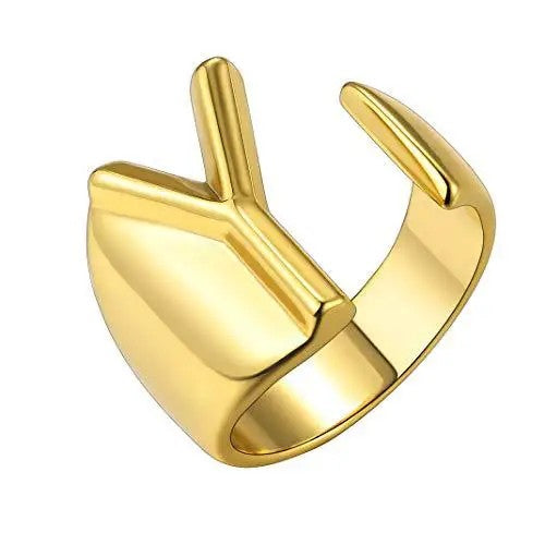 Adjustable Initial Cuff Ring