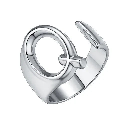 Adjustable Initial Cuff Ring