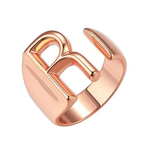 Adjustable Initial Cuff Ring