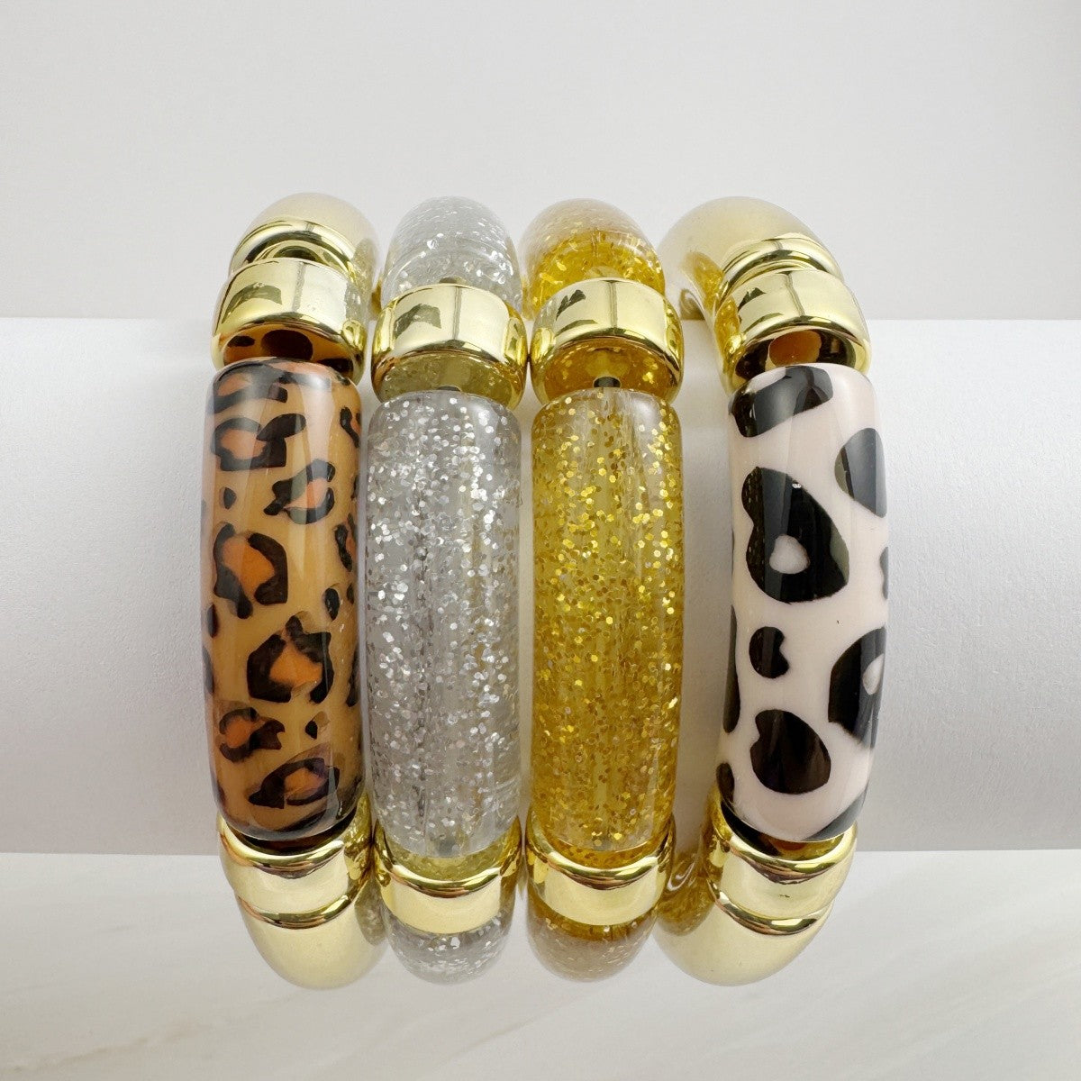 Leopard & Glitter Chunky Bracelet