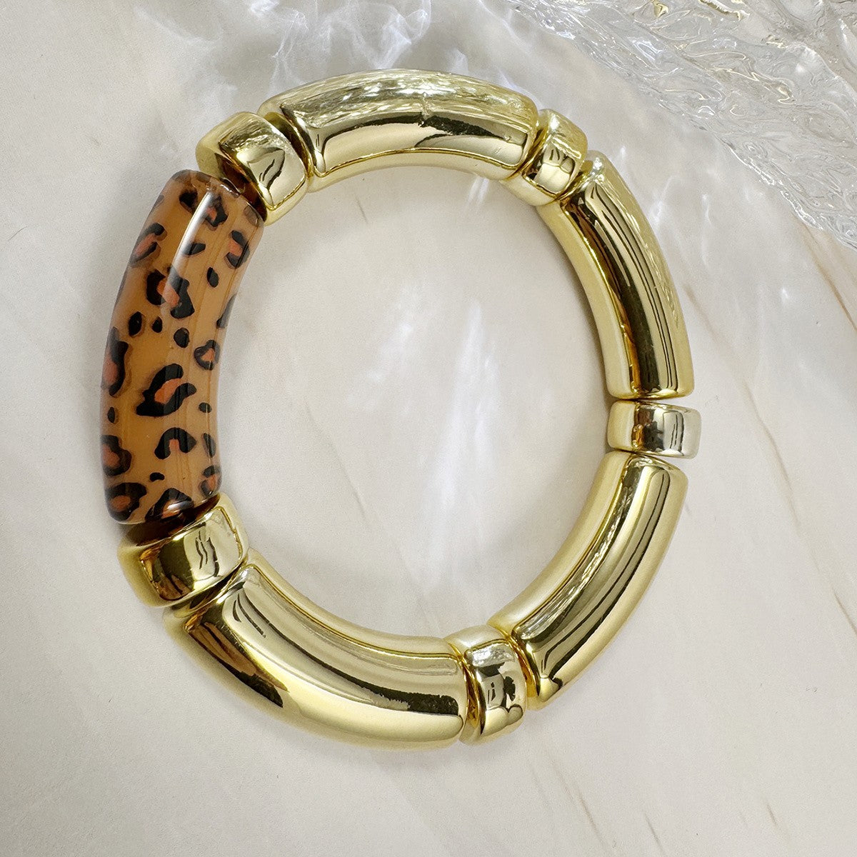 Leopard & Glitter Chunky Bracelet